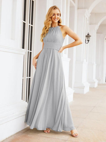 Baoleely Keyhole Bridesmaid Dresses Sleeveless Formal Evening Party Prom Gowns 28043