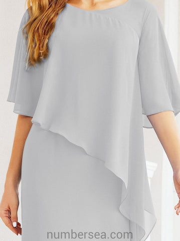 Vestido largo de fiesta formal Sunderly para la madre de la novia con capa de volantes SY28026