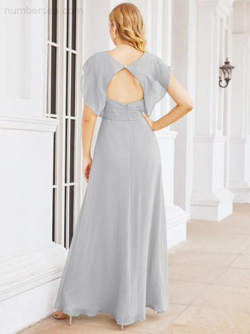 Sunnderly Bridesmaid Dresses Cape Formal Prom Dress Open Back Gowns for Mother of The Bride SY28058