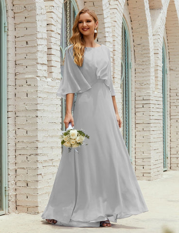 Robe de demoiselle d'honneur Sunnderly pour femme, manches longues, col en V, en mousseline, robe de cérémonie pour mariage SY28018
