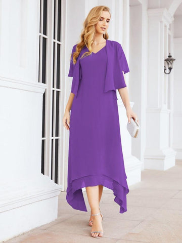 Sunnderly Two-Piece A-line Mother of The Bride Dress Formal Party Gown Dress SY28073