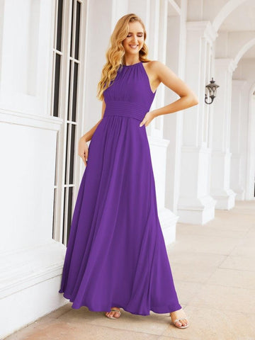 Baoleely Keyhole Bridesmaid Dresses Sleeveless Formal Evening Party Prom Gowns 28043