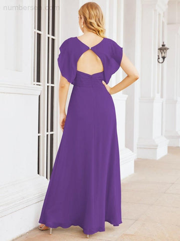 Sunnderly Bridesmaid Dresses Cape Formal Prom Dress Open Back Gowns for Mother of The Bride SY28058