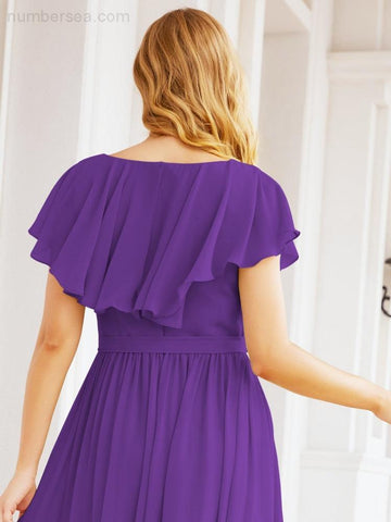 Robes de demoiselle d'honneur à manches flottantes, robes de soirée formelles, robes de bal 28044 