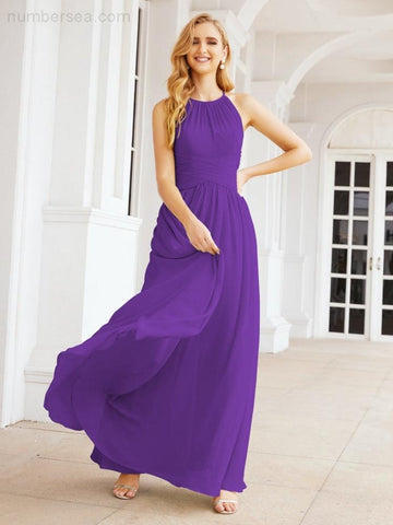 Baoleely Sleeveless Bridesmaid Dresses Long Prom Gown Zipper with Keyhole Back 28056