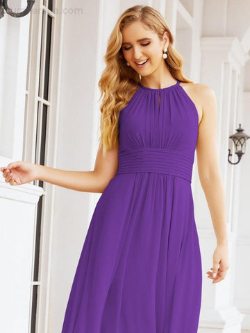 Baoleely Keyhole Bridesmaid Dresses Sleeveless Formal Evening Party Prom Gowns 28043