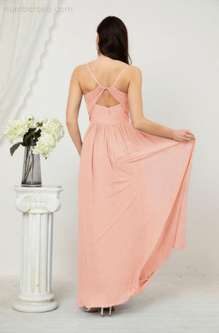 Vestidos de dama de honor con cuello alto Baoleely, de gasa, largos, corte en A, vestido formal de fiesta para boda, fiesta de noche 2801 