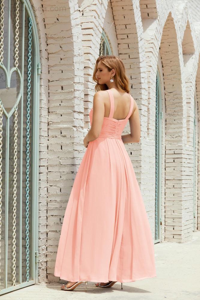 Halter Bridesmaid Dresses Formal Cocktail Prom Gown 28015