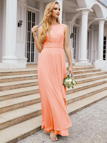 Baoleely Bridesmaid Dresses for Wedding Ruffles Long Formal Prom Gowns 28039