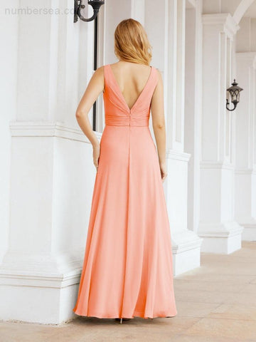 Baoleely Bridesmaid Dresses for Wedding Ruffles Long Formal Prom Gowns 28039