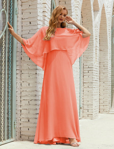 Robe de demoiselle d'honneur Sunnderly pour femme, manches longues, col en V, en mousseline, robe de cérémonie pour mariage SY28018