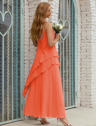 Robe longue en mousseline grande taille pour la mère de la mariée, robe de demoiselle d'honneur de bal de fin d'année SY28019