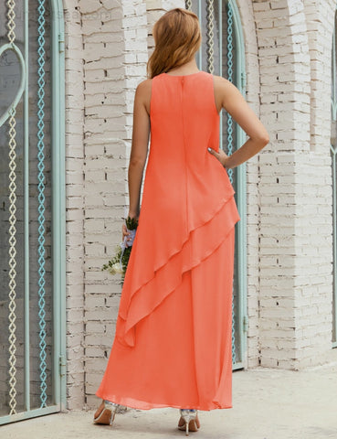 Robe longue en mousseline grande taille pour la mère de la mariée, robe de demoiselle d'honneur de bal de fin d'année SY28019