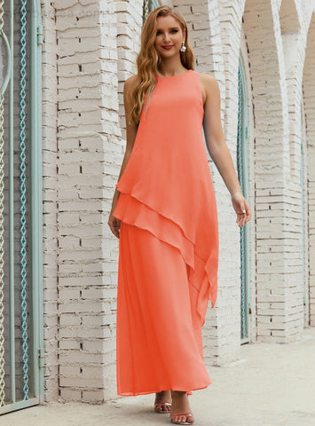 Robe longue en mousseline grande taille pour la mère de la mariée, robe de demoiselle d'honneur de bal de fin d'année SY28019