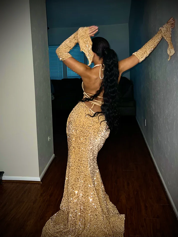 Robe de bal fourreau rouge à sequins, robe de soirée rouge charmante Y4701