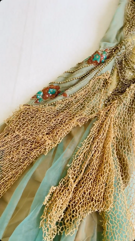 Robe de bal longue sirène unique en mousseline et tulle à épaules dénudées Y8301