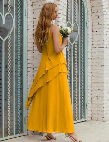 Robe longue en mousseline grande taille pour la mère de la mariée, robe de demoiselle d'honneur de bal de fin d'année SY28019