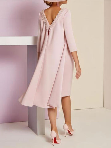 Vestidos de corte recto/columna de manga larga para la madre de la novia con pedrería 