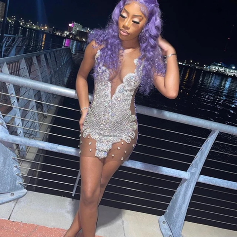 Vestido de fiesta de lujo, pesado, hecho a mano con cuentas, vestido de cumpleaños número 21, vestido sexy para baile de bienvenida Y1425