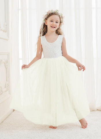 Enchanted Tulle Lace Flower Girl Dress