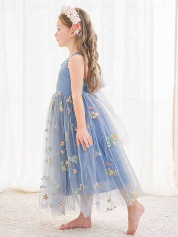 A-line Tulle Ankle-length Blue Dress (2003227598)