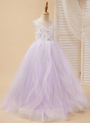 Enchanted Princess Tulle and Lace  Flower Girl Dress