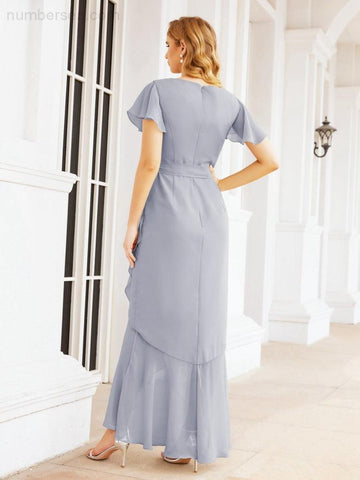 Baoleely Ruffled Bridesmaid Dresses Mermaid Formal Violin Evening Party Prom Gowns 28042