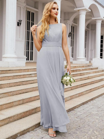 Baoleely Bridesmaid Dresses for Wedding Ruffles Long Formal Prom Gowns 28039