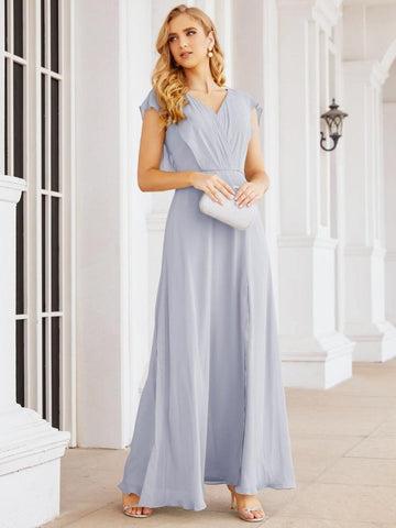 Sunnderly Bridesmaid Dresses Cape Formal Prom Dress Open Back Gowns for Mother of The Bride SY28058