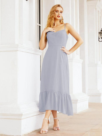 Baoleely Blackless Strap Bridesmaid Dress Ankle Length 28028