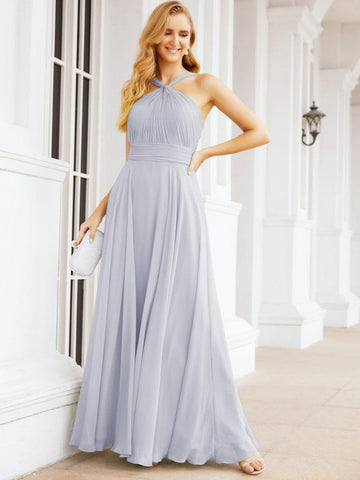 Baoleely Crisscross Halter Bridesmaid Dresses for Party Wedding Evening Prom Maxi Ball Gowns 28053