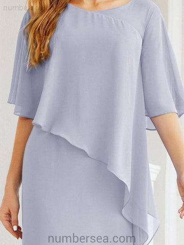 Vestido largo de fiesta formal Sunderly para la madre de la novia con capa de volantes SY28026