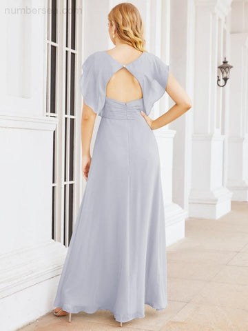 Sunnderly Bridesmaid Dresses Cape Formal Prom Dress Open Back Gowns for Mother of The Bride SY28058