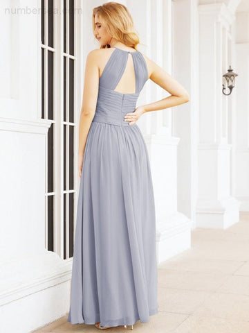 Baoleely Sleeveless Bridesmaid Dresses Long Prom Gown Zipper with Keyhole Back 28056