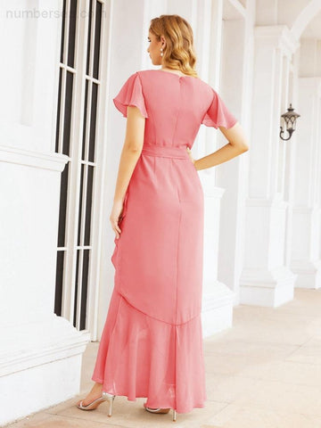 Baoleely Ruffled Bridesmaid Dresses Mermaid Formal Violin Evening Party Prom Gowns 28042