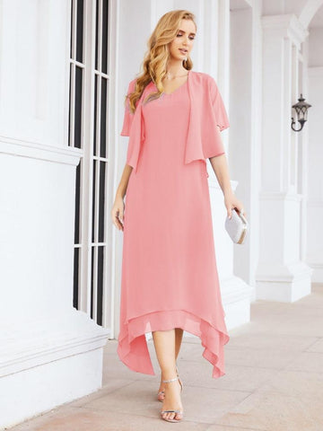 Sunnderly Two-Piece A-line Mother of The Bride Dress Formal Party Gown Dress SY28073