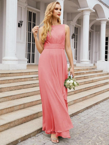 Baoleely Bridesmaid Dresses for Wedding Ruffles Long Formal Prom Gowns 28039