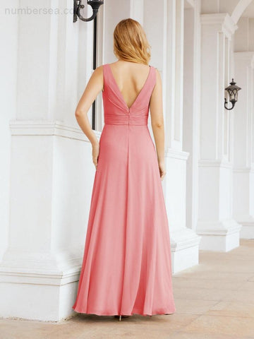Baoleely Bridesmaid Dresses for Wedding Ruffles Long Formal Prom Gowns 28039
