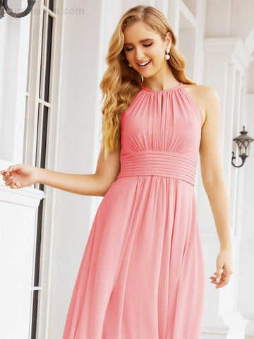 Baoleely Keyhole Bridesmaid Dresses Sleeveless Formal Evening Party Prom Gowns 28043