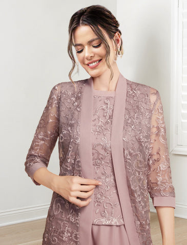 Chiffon Jewel Neck Mother of the Bride Pantsuits with Jacket