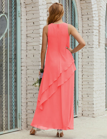 Robe longue en mousseline grande taille pour la mère de la mariée, robe de demoiselle d'honneur de bal de fin d'année SY28019