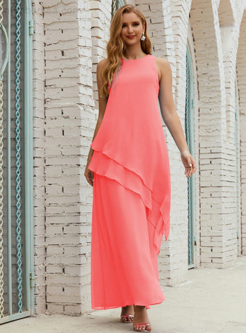 Robe longue en mousseline grande taille pour la mère de la mariée, robe de demoiselle d'honneur de bal de fin d'année SY28019