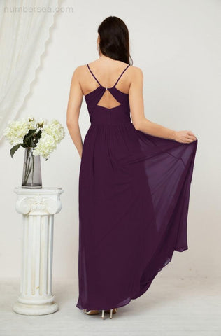 Vestidos de dama de honor con cuello alto Baoleely, de gasa, largos, corte en A, vestido formal de fiesta para boda, fiesta de noche 2801 