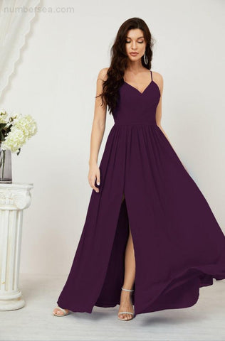 Vestidos de dama de honor con cuello alto Baoleely, de gasa, largos, corte en A, vestido formal de fiesta para boda, fiesta de noche 2801 