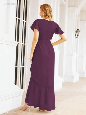 Baoleely Ruffled Bridesmaid Dresses Mermaid Formal Violin Evening Party Prom Gowns 28042