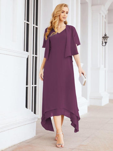 Sunnderly Two-Piece A-line Mother of The Bride Dress Formal Party Gown Dress SY28073