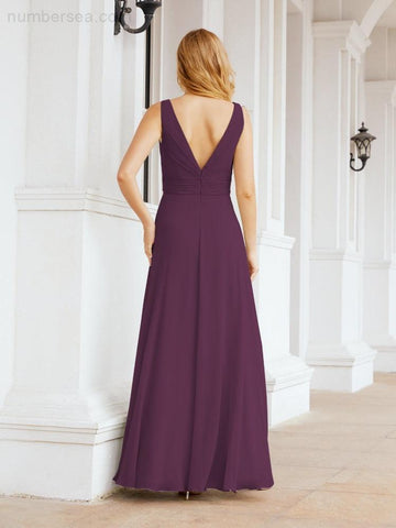 Baoleely Bridesmaid Dresses for Wedding Ruffles Long Formal Prom Gowns 28039