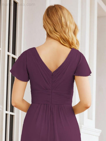 Baoleely Formal Prom Gowns for Mother of The Bride Cap Sleeves Bridesmaid Dress 28047