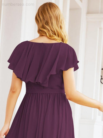 Robes de demoiselle d'honneur à manches flottantes, robes de soirée formelles, robes de bal 28044 