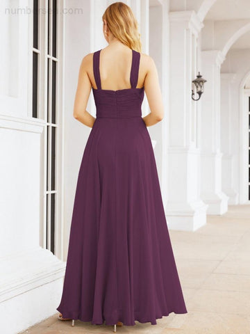 Baoleely Crisscross Halter Bridesmaid Dresses for Party Wedding Evening Prom Maxi Ball Gowns 28053